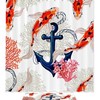 Anchor Corals Shower Curtain with Koi Fish Design, Waterproof Fabric for Bathroom