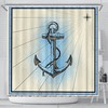 Anchor Design Waterproof Fabric Shower Curtain for Nautical Bathroom Decor