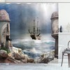 Anchor Lighthouse Pirate Ship Shower Curtain for Ocean Lovers