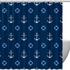 Anchor Ocean Blue Colorful Shower Curtain Sets for Bathroom