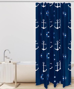 Anchor Ocean Blue Colorful Shower Curtain Sets for Bathroom