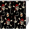 Anchor Skull Wine Pirate Decorative Shower Curtain for Bathroom