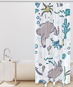Anchor Walrus Fish Ocean Full Size Shower Curtain for Bathroom