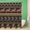 Ancient Greek Ships People Horses Vintage Shower Curtain With Ethnic Pattern