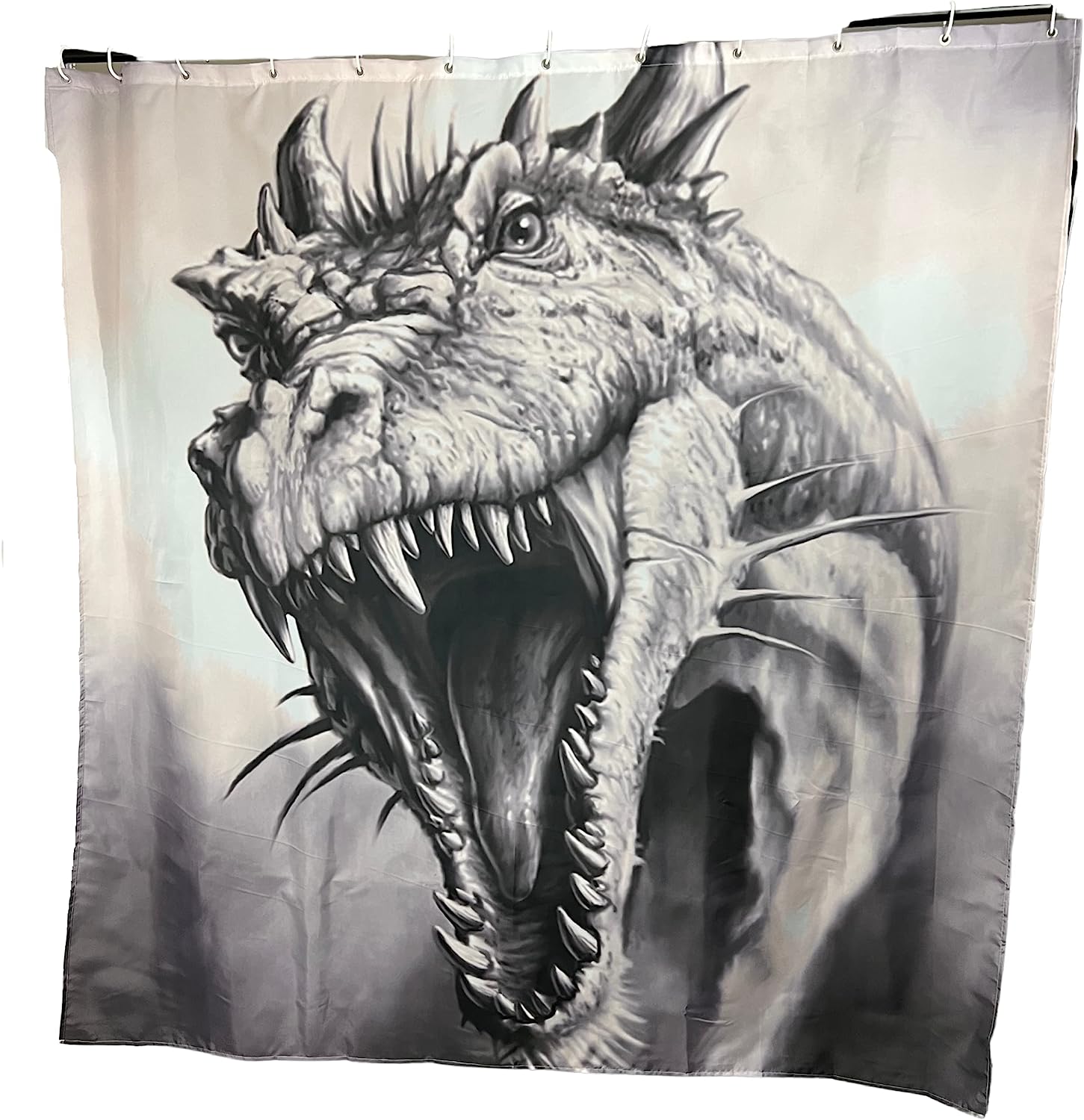 Ancient Mythology Scary Dragon Roaring Shower Curtain Teen Boy Man