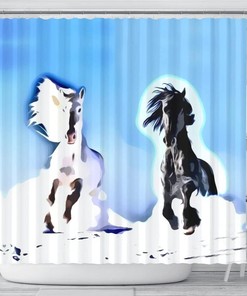 Andalusian Horse Print Decorative Shower Curtain