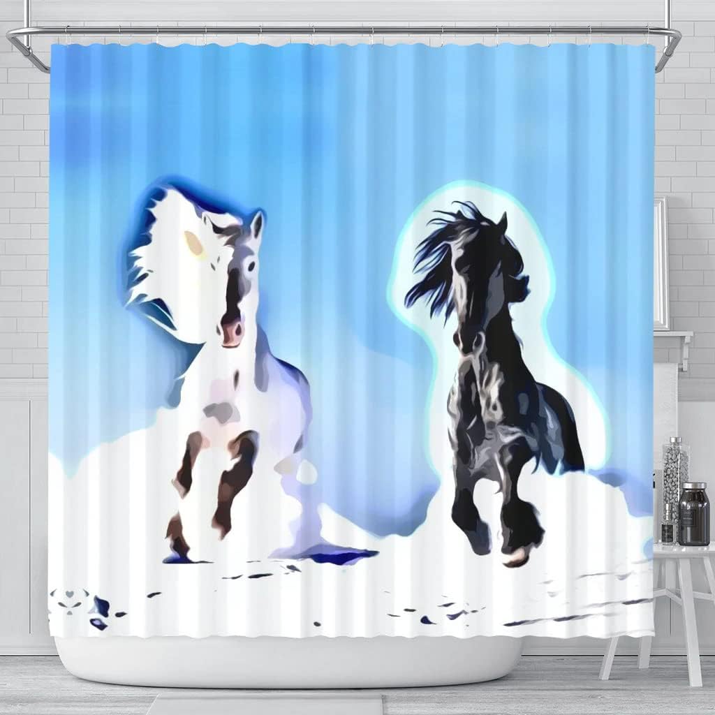 Andalusian Horse Print Decorative Shower Curtain