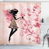 Angel Girl Silhouette Floral Shower Curtain, For A Heavenly Bathroom Decor