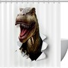 Angry Dinosaur Attack Waterproof Shower Curtain