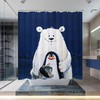 Animal Arctic Bathroom Decoration with Polar Bear and Penguin Shower Curtain