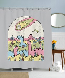 Animal Art And Meteor Art Shower Curtain For A Playful Bathroom