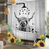 Animal Bull And Sunflower Get Naked Shower Curtain - Rustic Wooden Bath Curtains For Farmhouse Decor
