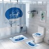 Animal Deer Print Waterproof Bath Curtain Set With Shower Curtain And Accessories