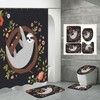 Animal Floral Sloths Print Round Branch Shower Curtain