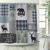 Animal Forest Shower Curtain With Rustic Bear Deer Farmhouse Country Lodge Cowboy Design