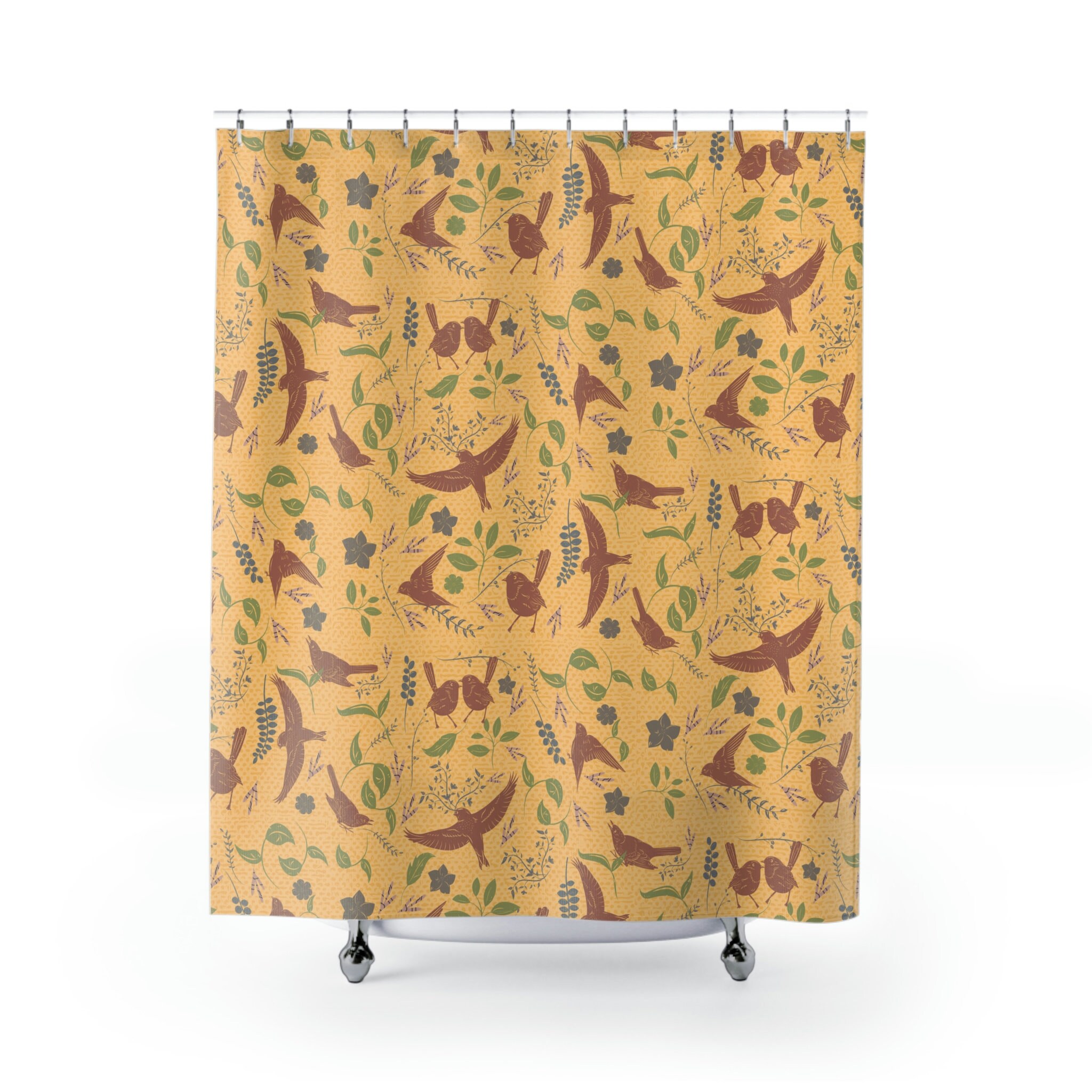 Animal Lovers Gift Set - Birds Shower Curtain, Housewarming Gift, Bathroom Refresh Gifts - Spun Fabric - Image 2