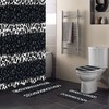Animal Print Black and White Shower Curtain Set for Bathroom
