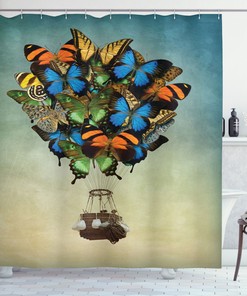 Animal Print Butterfly Shower Curtain - Perfect For A Spring Season Bathroom With Nature Prints