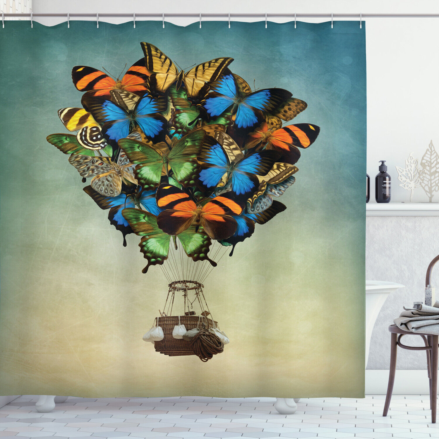 Animal Print Butterfly Shower Curtain - Perfect For A Spring Season Bathroom With Nature Prints