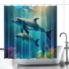 Animal Print Dolphin Shower Curtain With Blue Tones - Nature Lover Bathroom Decor