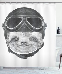 Animal Print Laziness Biker Shower Curtain For Bathrooms: A Trendy Addition