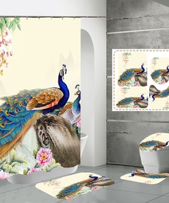 Animal Print Peacock Shower Curtain - Unique Design