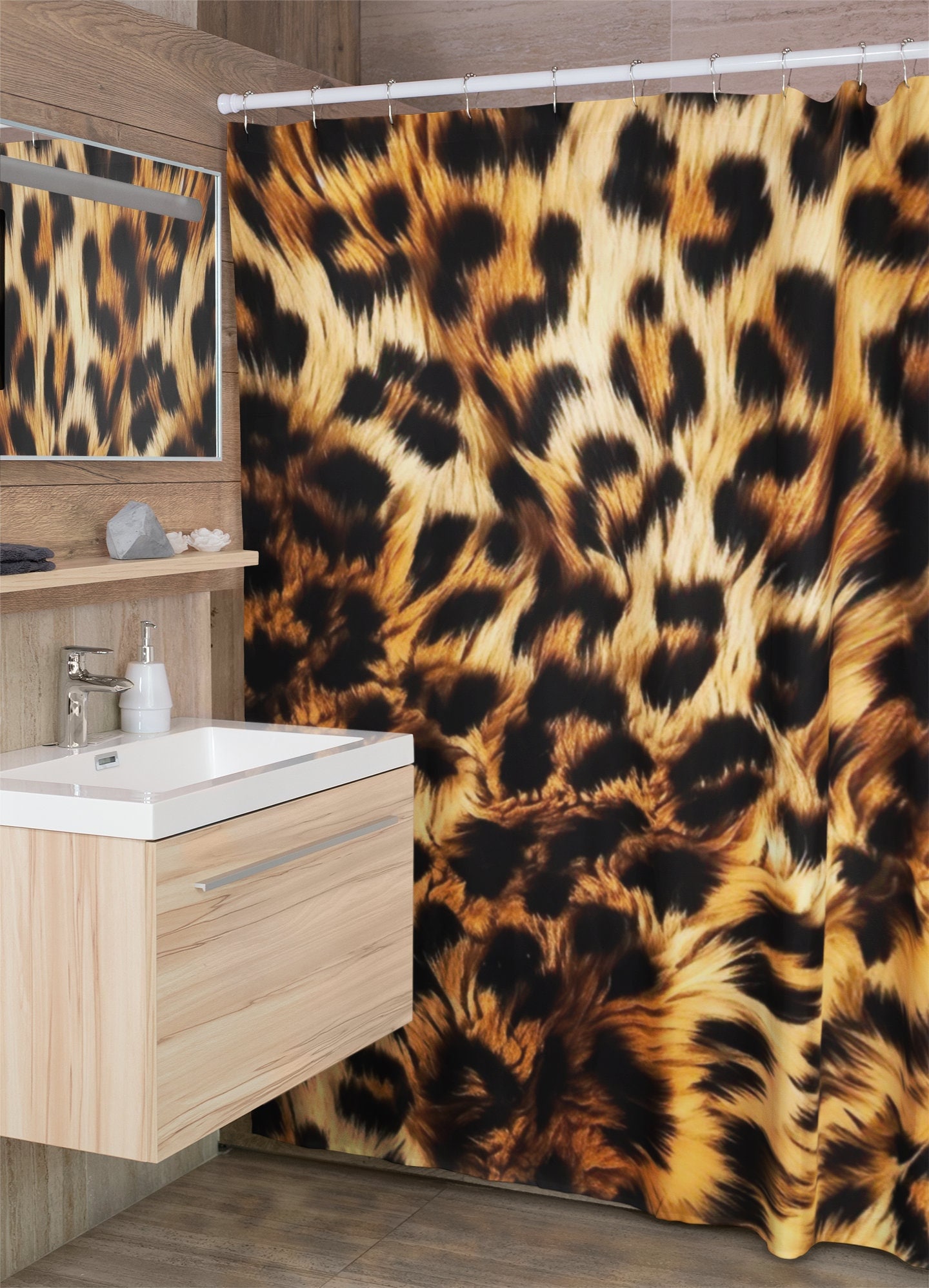 Animal Print Shower Curtain, Cheetah Bathroom Refresh Gift