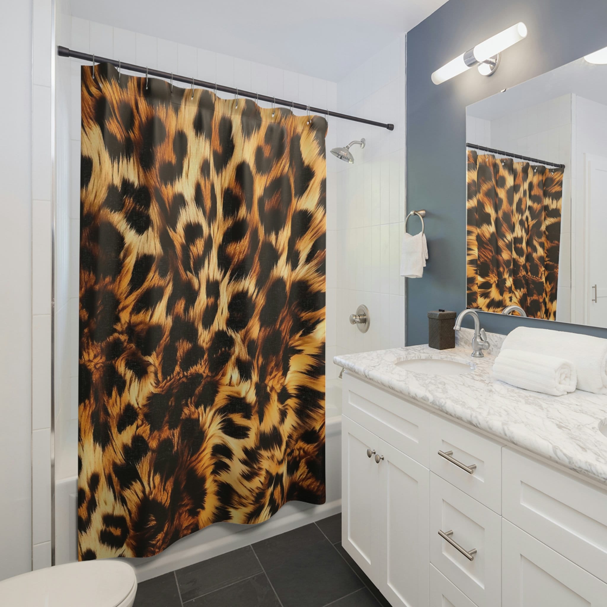 Animal Print Shower Curtain, Cheetah Bathroom Refresh Gift - Image 2
