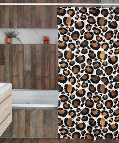 Animal Print Shower Curtain, Chic Bathroom Decor