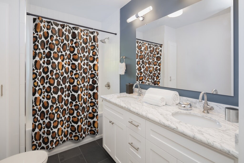 Animal Print Shower Curtain, Chic Bathroom Decor