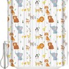 Animal Print Shower Curtain | Tiger Lion Elephant Penguin Bathroom Decor