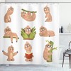 Animal Print Shower Curtain with Lazy Animals for Your Bathroom