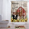 Animal Ranch Cow Horse Print Waterproof Shower Curtain For Bathroom