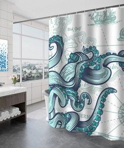 Animal Shower Curtain: Waterproof Octopus Bath Curtain for Your Bathroom.