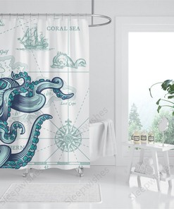 Animal Shower Curtain: Waterproof Octopus Bath Curtain for Your Bathroom.