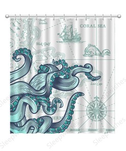 Animal Shower Curtain: Waterproof Octopus Bath Curtain for Your Bathroom.