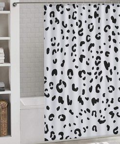 Animal Snow Leopard Opaque Shower Curtain for Bold Bathroom Decor 