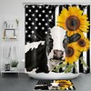 Animal Sunflower Bubble Shower Curtain - Farmhouse Bathroom Decor With Cute Design
