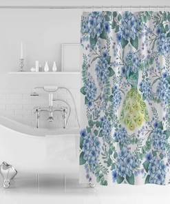 Animal and Floral Elegant Spring Bath Shower Curtain