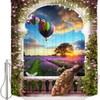 Animal and Floral Spring Decor Shower Curtain with Peacock Print