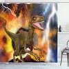 Animal-Themed Dinosaur Shower Curtain With A Cute And Playful Design For A Fun Bathroom Decor