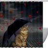 Animals With Umbrella Heart Shower Curtain - Cute And Funny Bathroom Decor