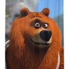 Animated Waterproof Grizzly Bear Shower Curtain for Fun Bathroom Decor