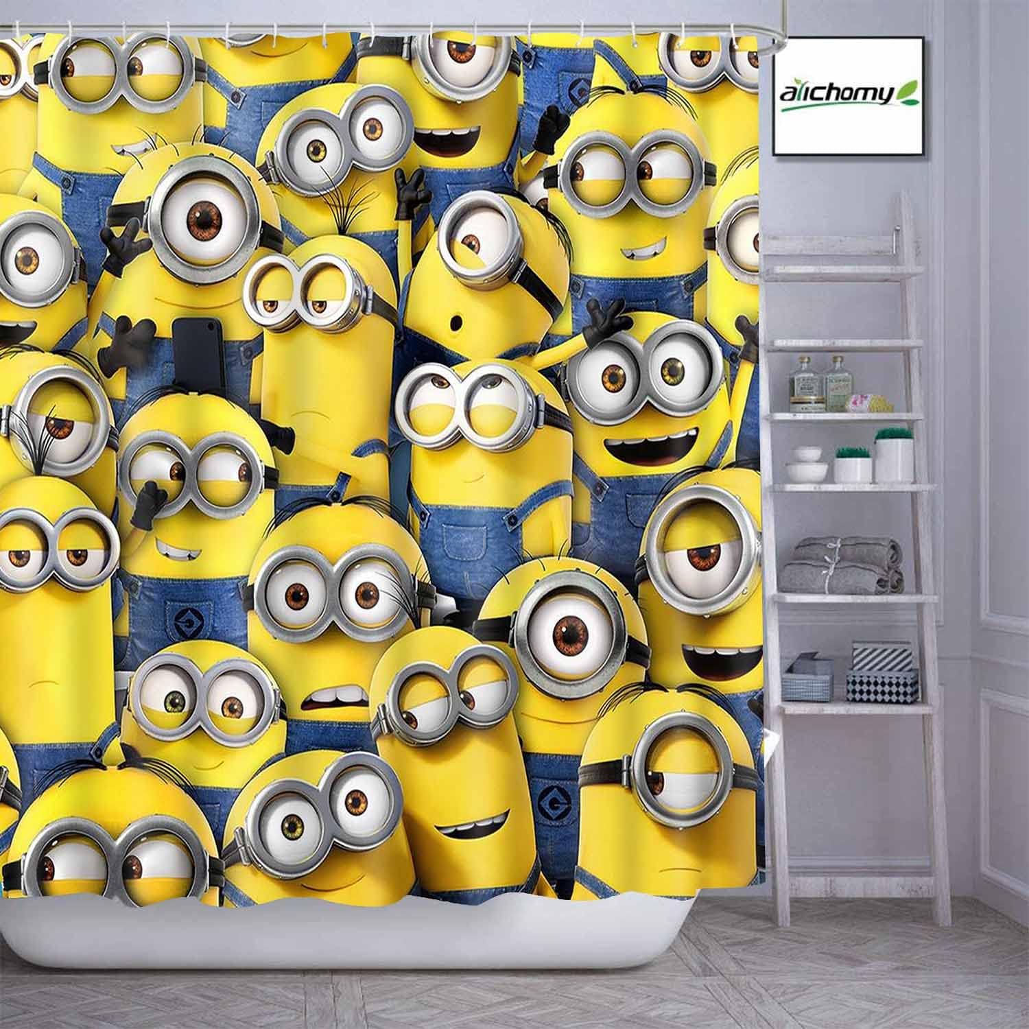 Anime Bath Curtain With Waterproof Durable Fabric For Home Decoration