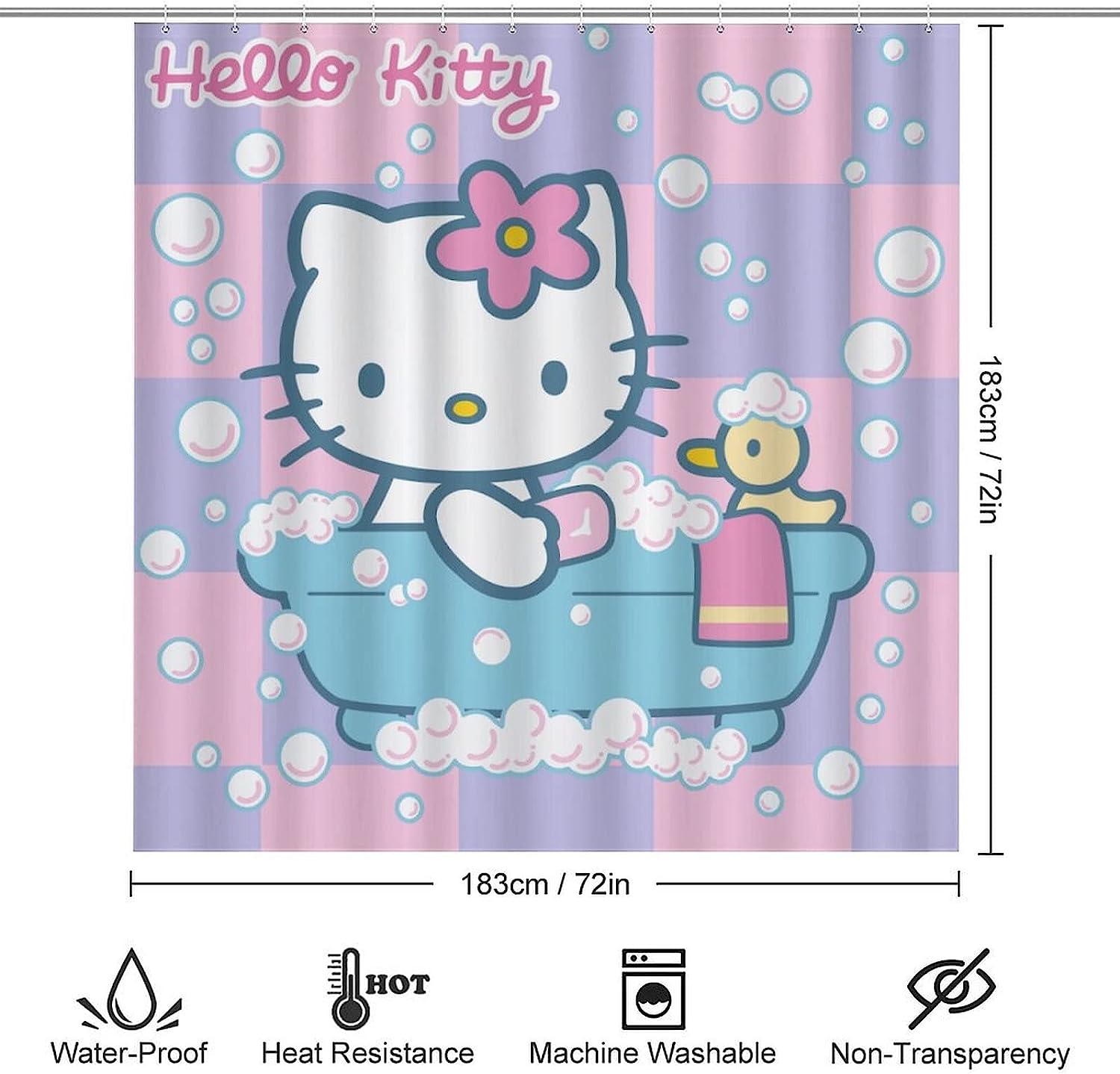 Anime Cat Shower Curtain And Accessories For Cartoon Lovers - Image 2
