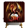 Anime Red Dragon Queen Fabric Shower Curtain for Fans of Fantasy