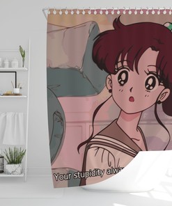 Anime Sailor Moon Shower Curtain with Sailor Jupiter and Art Prints for a Cool and Artistic Bathroom Decor