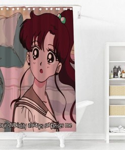 Anime Sailor Moon Shower Curtain with Sailor Jupiter and Art Prints for a Cool and Artistic Bathroom Decor