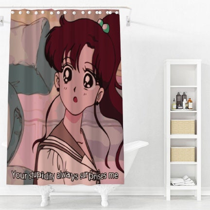 Anime Sailor Moon Shower Curtain with Sailor Jupiter and Art Prints for a Cool and Artistic Bathroom Decor