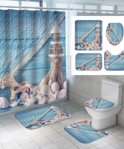 Anti-Slip Seashell Shower Curtain Mat, Beach Bathroom Decor For Safety And Style